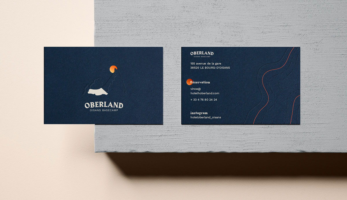Oberland oisans basecamp hotel carte de visite
