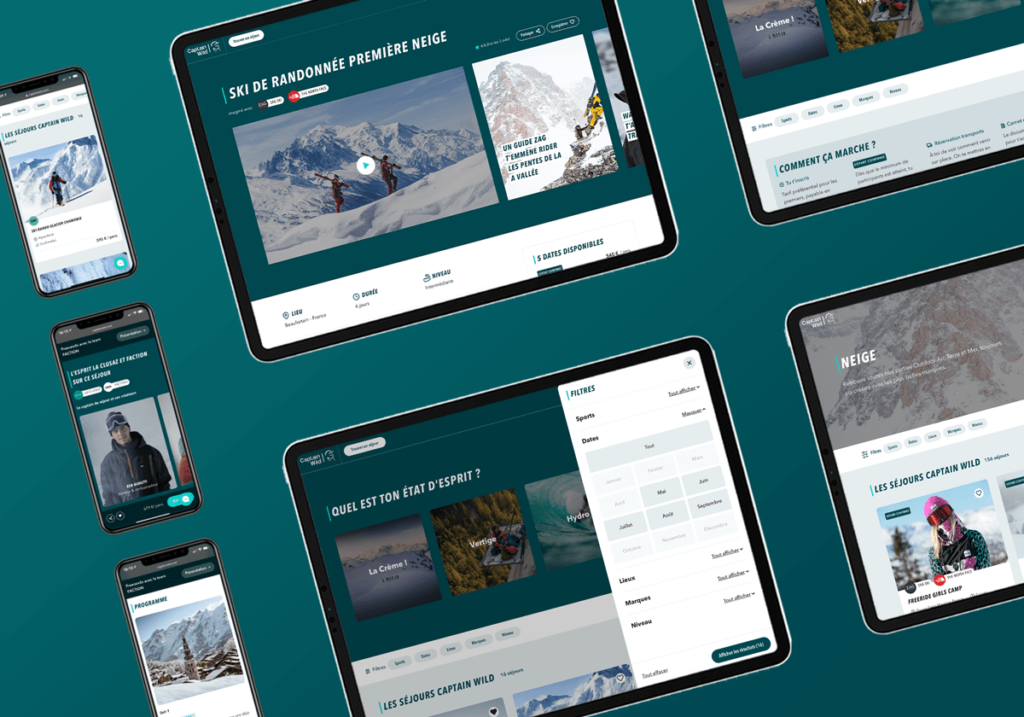 UI design - Design d'interface utilisateur - Captain Wild - Annecy - Plateforme eCommerce de réservation
