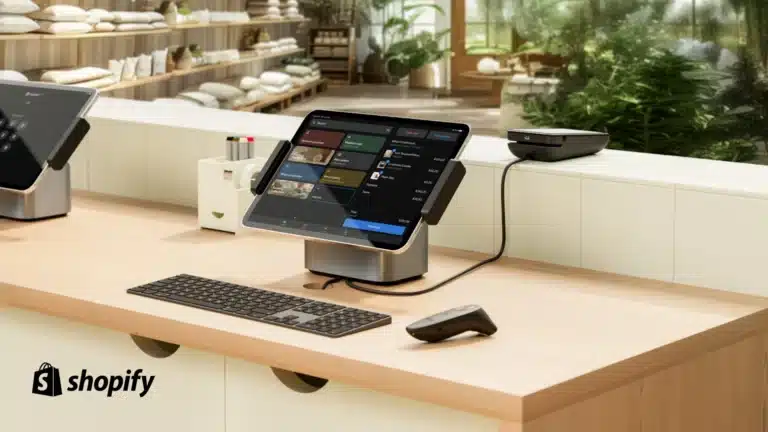 Shopify POS France Kit de comptoir sans fil pour tablettes