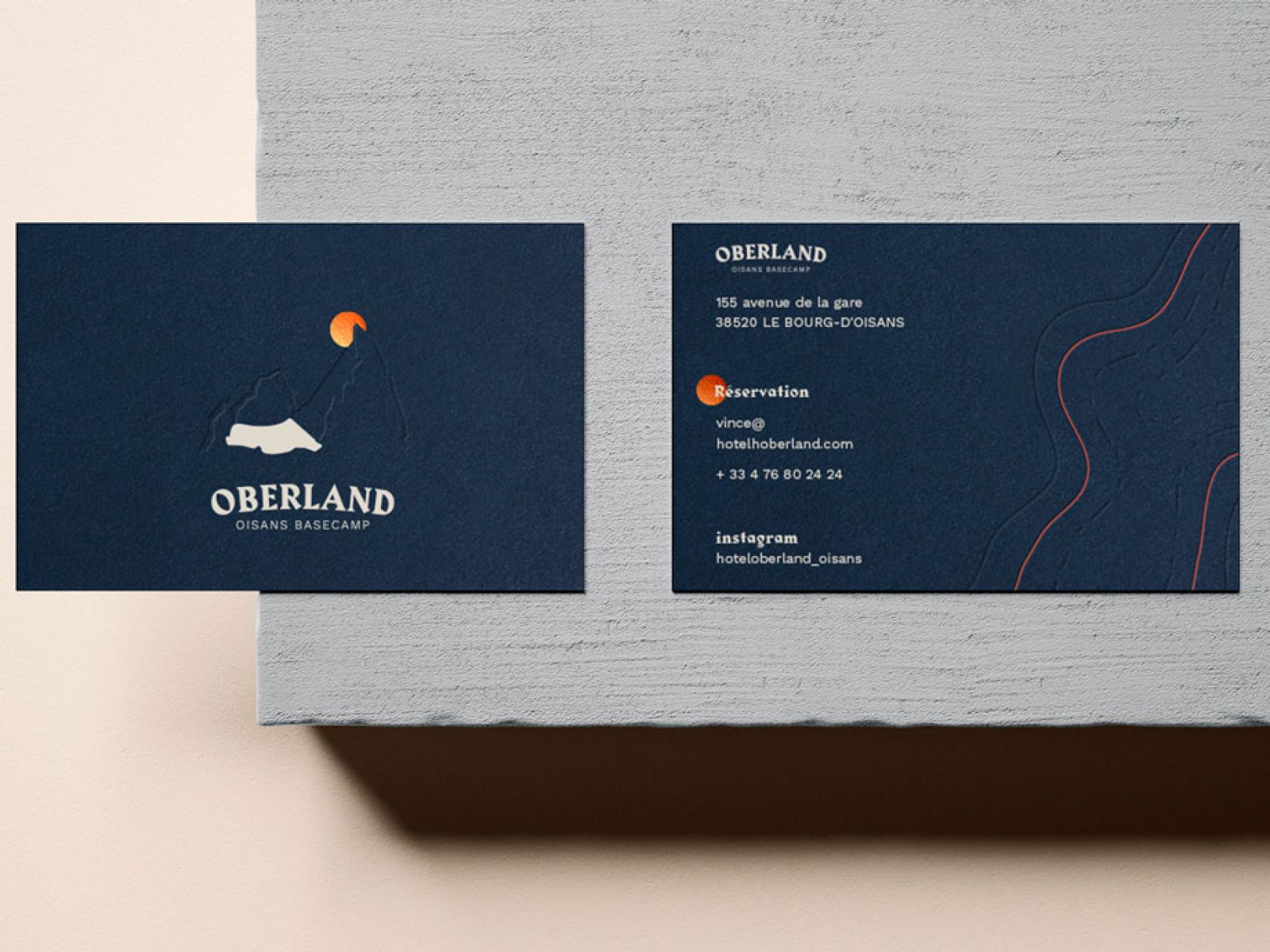 Oberland oisans basecamp hotel carte de visite